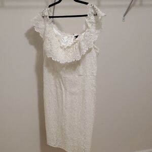 City Chic Cream Lace Midi Dress